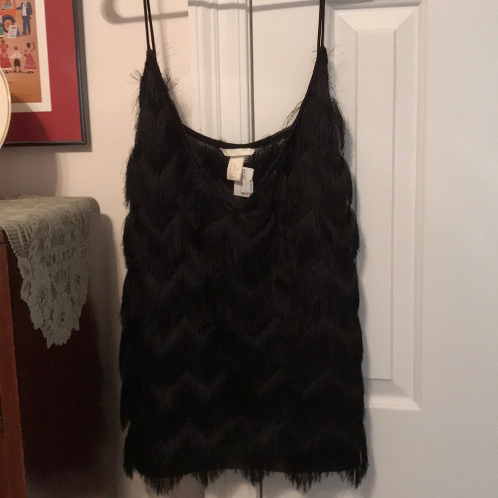 H&M Feather Skinny Strap VNeck Tank
